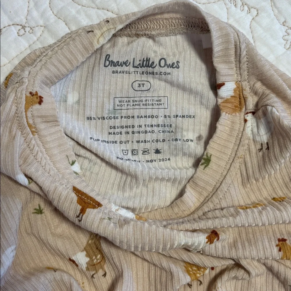 Brave Littles Ones Chicken Print Bamboo PJ Set - Picture 4 of 7